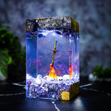 Bonfire Dark Souls Epoxy Resin Lamp, Night Light