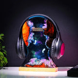 Custom Galaxy Headphone Stand Epoxy Resin Lamp, Night Light