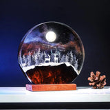 Deer In Enchanted Forest Theme Diorama Epoxy Resin Lamp, Night Light