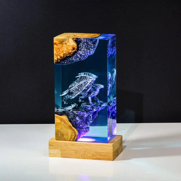 Fourth Wing Dragon Epoxy Resin Lamp, Night Light