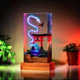 Haku and Kiki Ghibli Spirited Away Epoxy Resin Lamp, Night Light