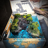 Turtle Island Beach Diorama Treasure Mistery Box Gift Epoxy Resin, Night Light