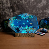 Oean Undersea Nemo Fish Turtles Coral Epoxy Resin Lamp, Night Light, Wireless Lights