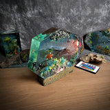 Oean Undersea Divers Orca Turtle Whale Shark Coral Epoxy Resin Lamp, Night Light, Wireless Lights