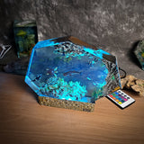 Oean Undersea Divers Orca Turtle Whale Shark Coral Epoxy Resin Lamp, Night Light, Wireless Lights