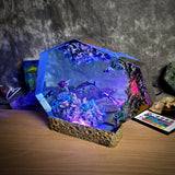 Oean Undersea Divers Orca Turtle Whale Shark Coral Epoxy Resin Lamp, Night Light, Wireless Lights