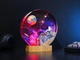 Universe Astronaut Earth Diorama Epoxy Resin Lamp, Night Light