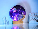 Universe Astronaut Earth Diorama Epoxy Resin Lamp, Night Light