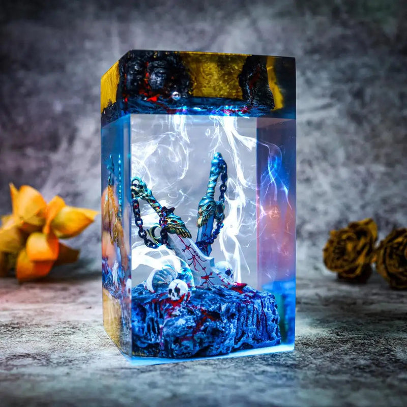 Blades of Chaos Kratos God Of War Epoxy Resin Lamp, Night Light