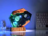 Universe Astronaut Moon Star Wars Millennium Falcon Galaxy Diorama Epoxy Resin Lamp, Night Light