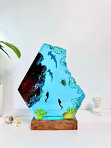 Mom Dad Baby Hammerhead Shark Epoxy Resin Lamp, Night Light