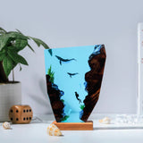 Mom Dad Baby Humpback Whale Epoxy Resin Lamp, Night Light