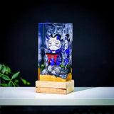 Girl Oni Mask and Torii Gate Epoxy Resin Lamp, Night Light