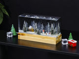 Snowman Winter House Epoxy Resin Lamp, Night Light