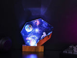 Universe Astronaut Moon Star Wars Millennium Falcon Galaxy Diorama Epoxy Resin Lamp, Night Light