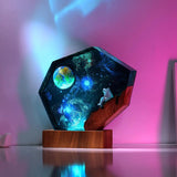 Universe Astronaut Earth Diorama Epoxy Resin Lamp, Night Light