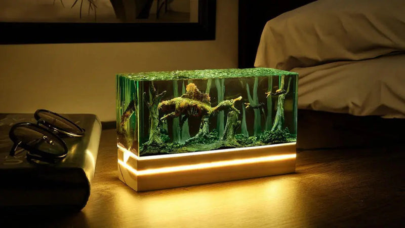 Zombie Spinosaurus Epoxy Resin Lamp, Night Light