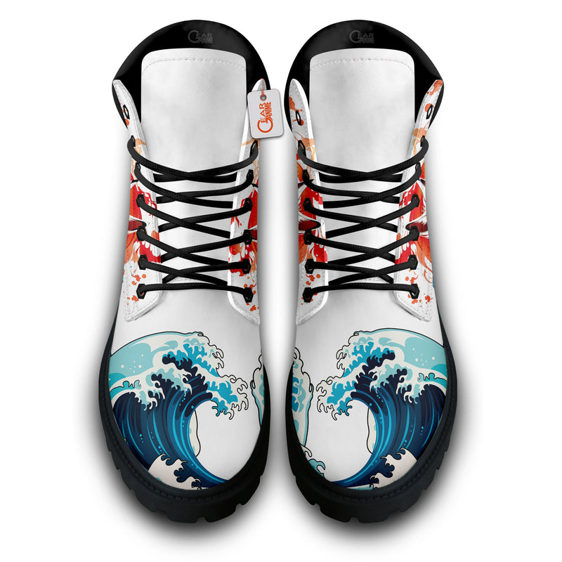 Japan Kitsune Kanagawa Art Boots Anime Custom Shoes