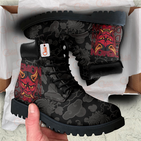 Japan Demon Oni Mask Boots Anime Custom Shoes