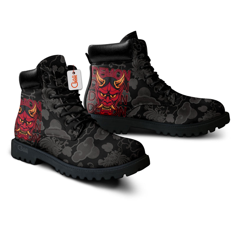 Japan Demon Oni Mask Boots Anime Custom Shoes