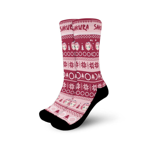 Sakura Haruno Christmas Ugly Socks