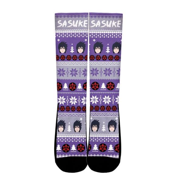 Sasuke Uchiha Christmas Ugly Socks