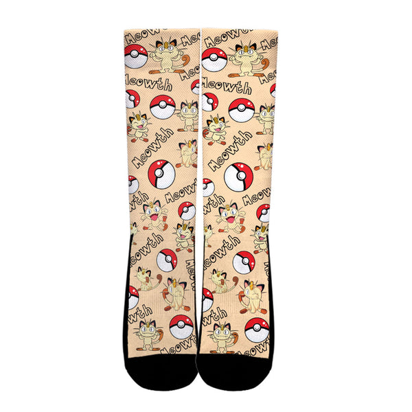 Meowth Socks Pattern Style NTT3107