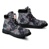 Japan Great Wave Sakura Tattoo Boots Anime Custom Shoes PT1508