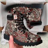 Japan Red Dragon Pattern Boots Anime Custom Shoes PT1508