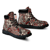 Japan Red Dragon Pattern Boots Anime Custom Shoes PT1508