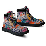 Japan Koi Fish Peony Tattoo Boots Anime Custom Shoes PT1508