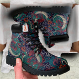 Japan Green Dragon Tattoo Boots Anime Custom Shoes PT1508