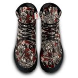 Japan Samurai Snake Koi Fish Boots Anime Custom Shoes PT1508