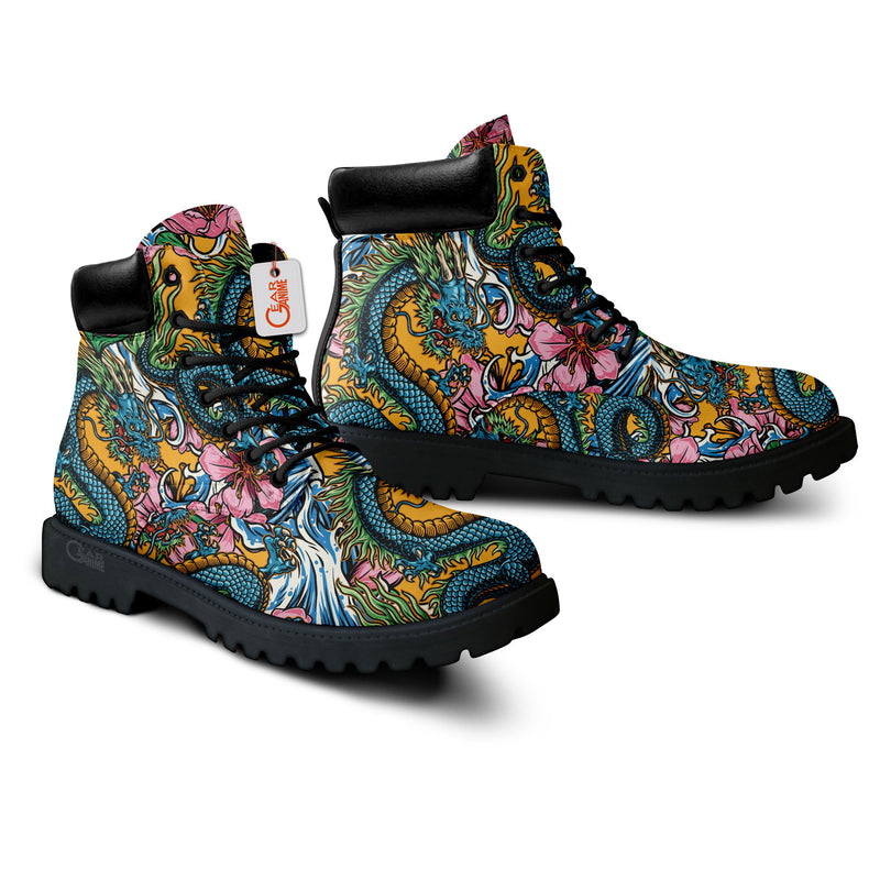 Japan Dragon Sakura Boots Anime Custom Shoes PT1508