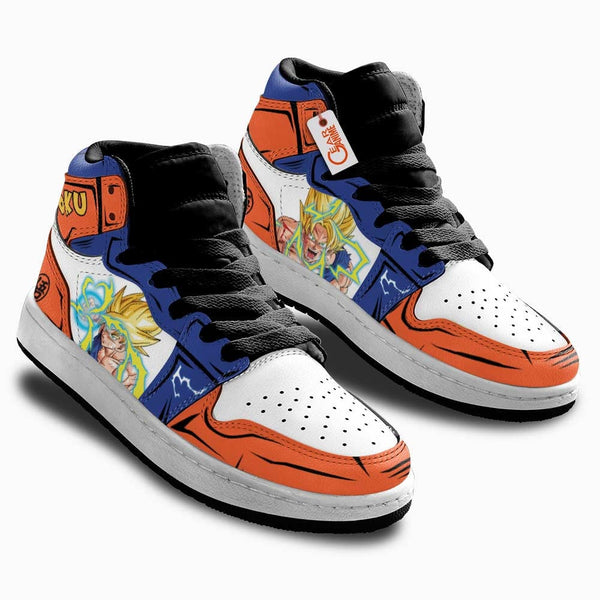 Goku Super Saiyan Kids J1 Sneakers Anime Personalized