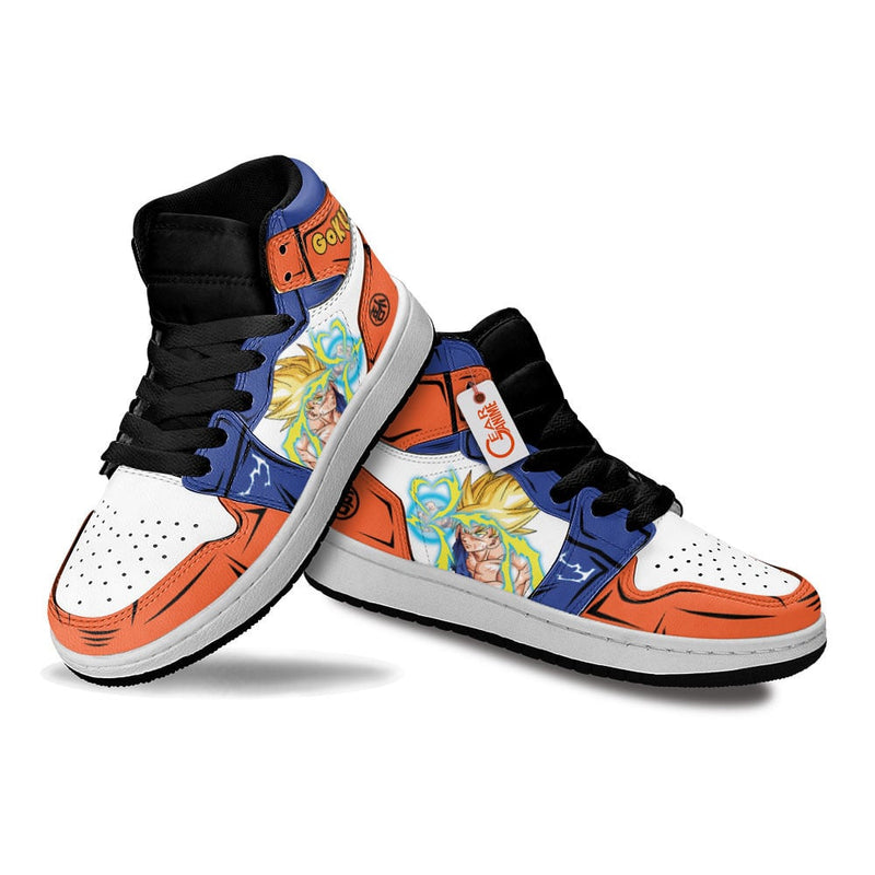 Goku Super Saiyan Kids J1 Sneakers Anime Personalized