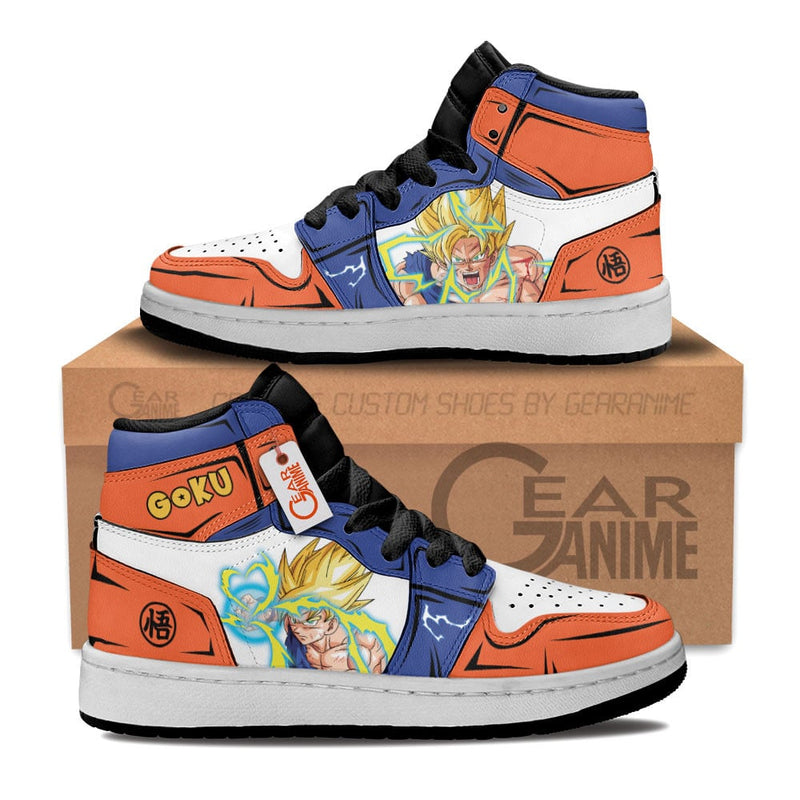 Goku Super Saiyan Kids J1 Sneakers Anime Personalized