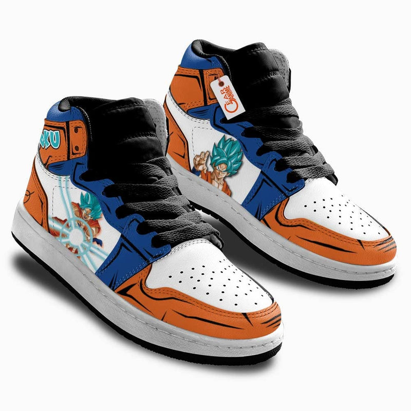 Goku Blue Kids J1 Sneakers Anime Personalized