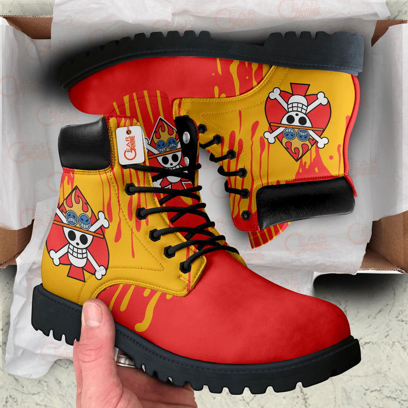 Portgas D. Ace Boots Anime Shoes Symbol Style