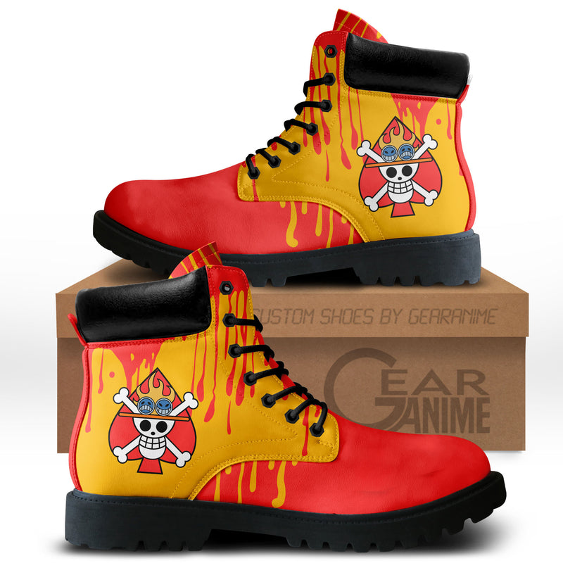 Portgas D. Ace Boots Anime Shoes Symbol Style