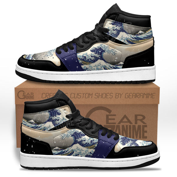 Kanagawa Great Wave J1 Sneakers Anime Custom