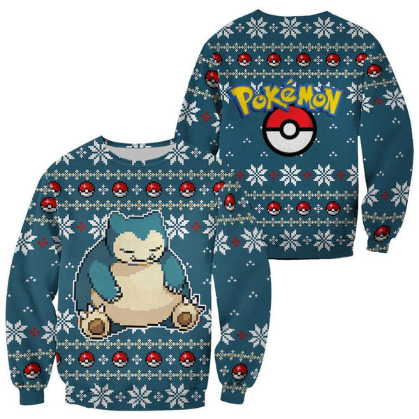 Snorlax Ugly Christmas Sweater Anime Xmas Gift