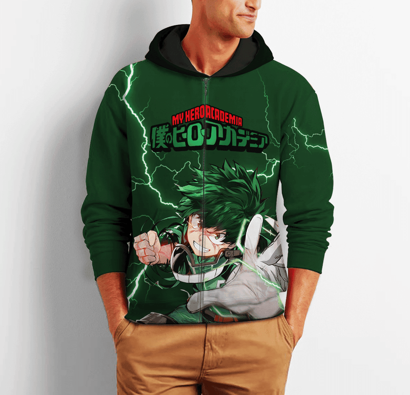 Izuku Midoriya Deku Zip Hoodie Shirt Fan Gift HA06