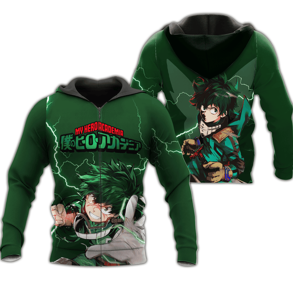 Izuku Midoriya Deku Zip Hoodie Shirt Fan Gift HA06