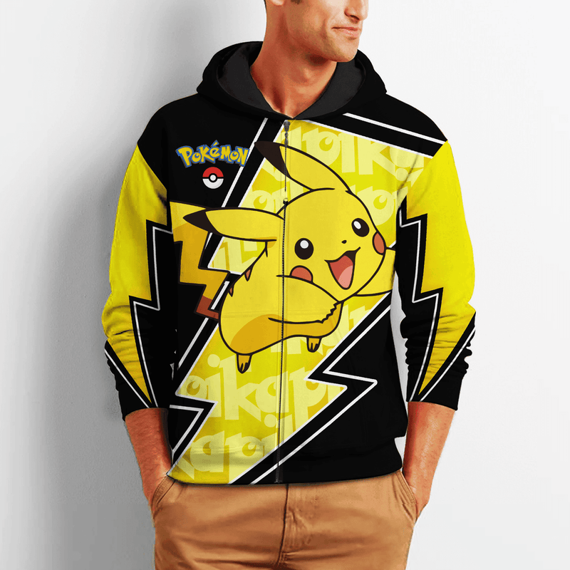 Pikachu Zip Hoodie Costume Shirt Fan VA06