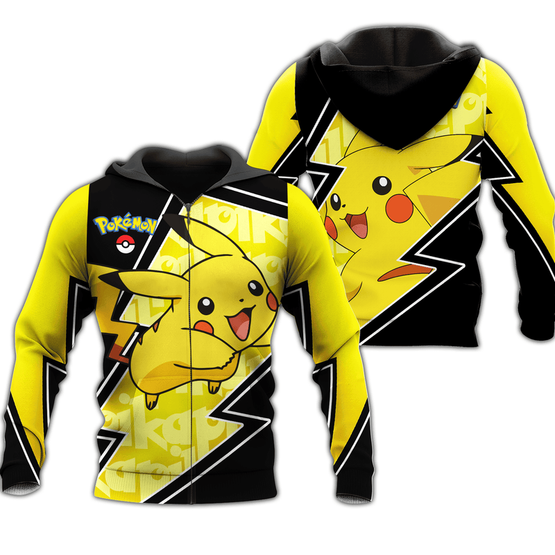 Pikachu Zip Hoodie Costume Shirt Fan VA06