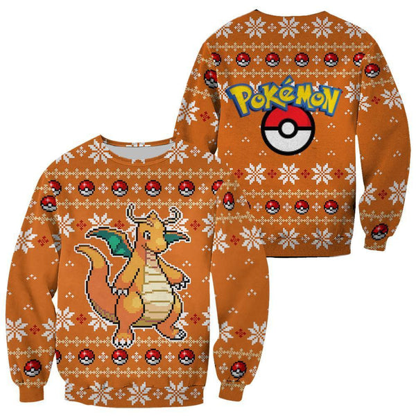 Dragonite Ugly Christmas Sweater Anime Xmas Gift