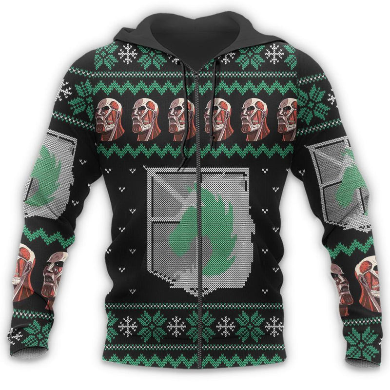 Shingeki Ugly Christmas Sweater Military Police