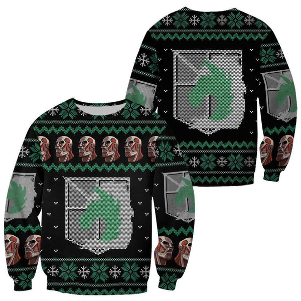 Shingeki Ugly Christmas Sweater Military Police