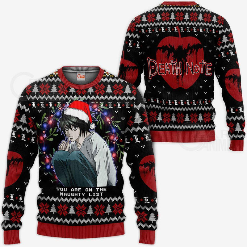 L Lawliet Ugly Christmas Sweater Dnote Xmas Gift VA11